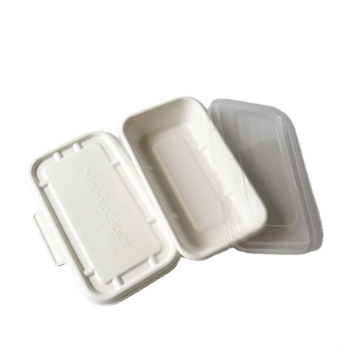 Bagasse sugarcane 750ml food container with separated lid